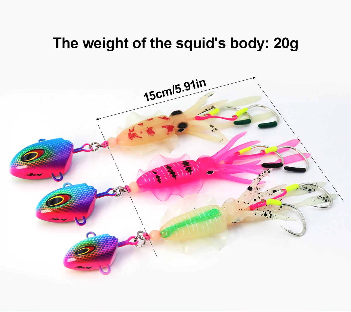 ZYZHE Meeresangel-Hybrid-Jig mit Doppelhaken 100G 150G 200G Tiefsee-Angelhaken für Thunfisch, Zackenbarsch, Schnapper – Detail 3