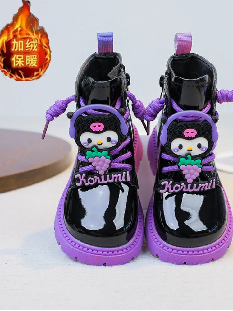

Sanrio Kuromi Girls Cotton Boots My Melody Anime Ins Fashion Casual Shoes Autumn Winter Cute Sneakers Short Martin Boots Gift
