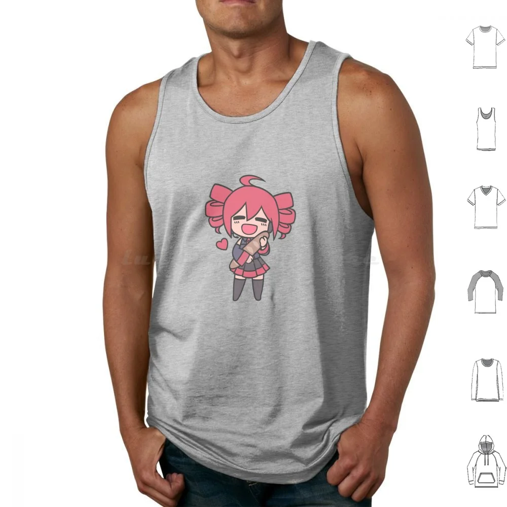 Teto Loves Bread Chibi camiseta sin mangas, chaleco de Manga, Simple, lindo