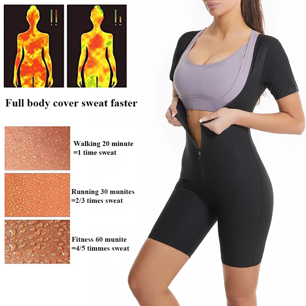 Women Sauna Suit for Weight Loss Full Body Sweat Suit Slimming Workout Waist Trainer Sauna Top
