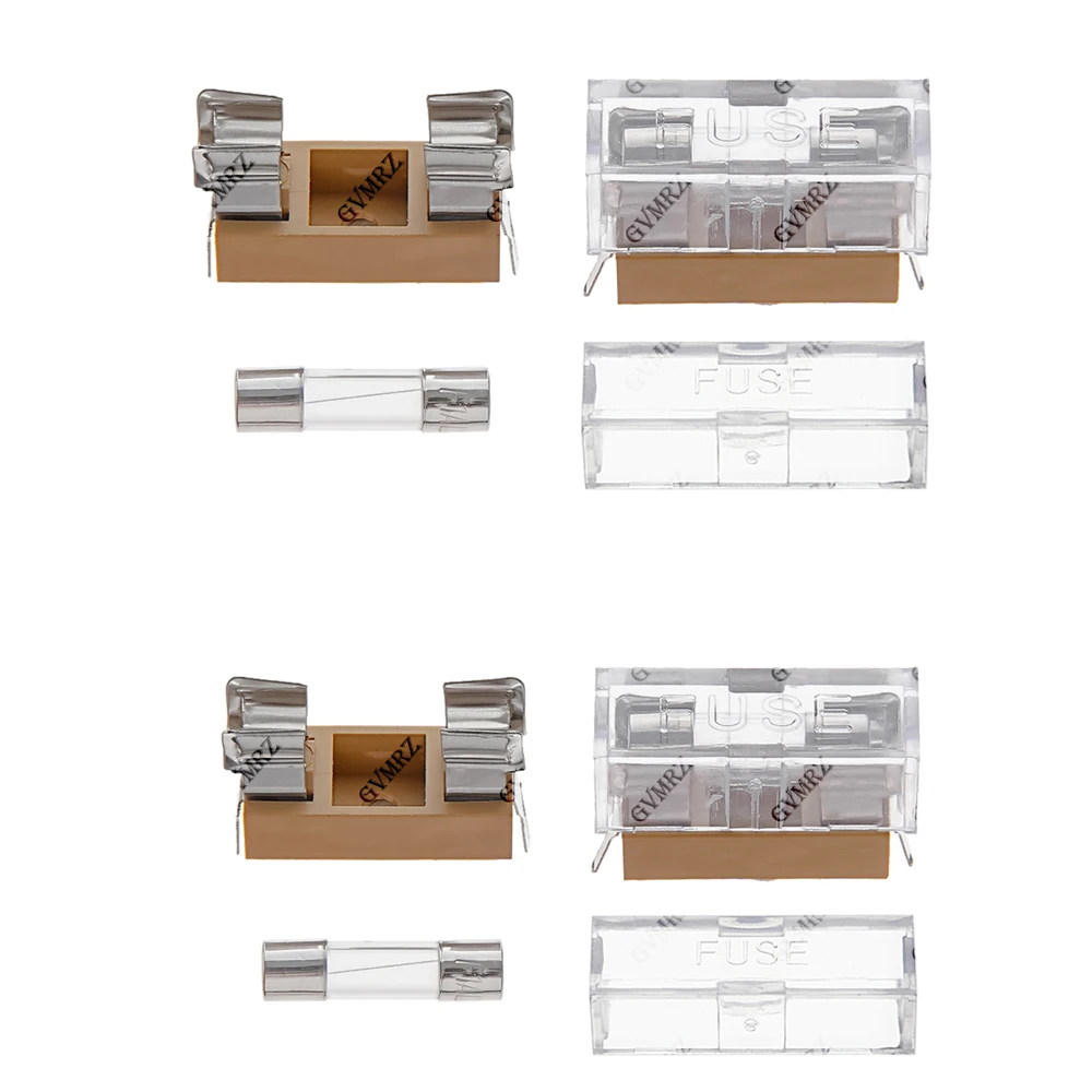 5PCS 5*20mm 6*30mm 250V Glass Fuse Holder Transparent Holder With Transparent Cover Fuse 6X30MM 5X20MM Blocks Insurance Header