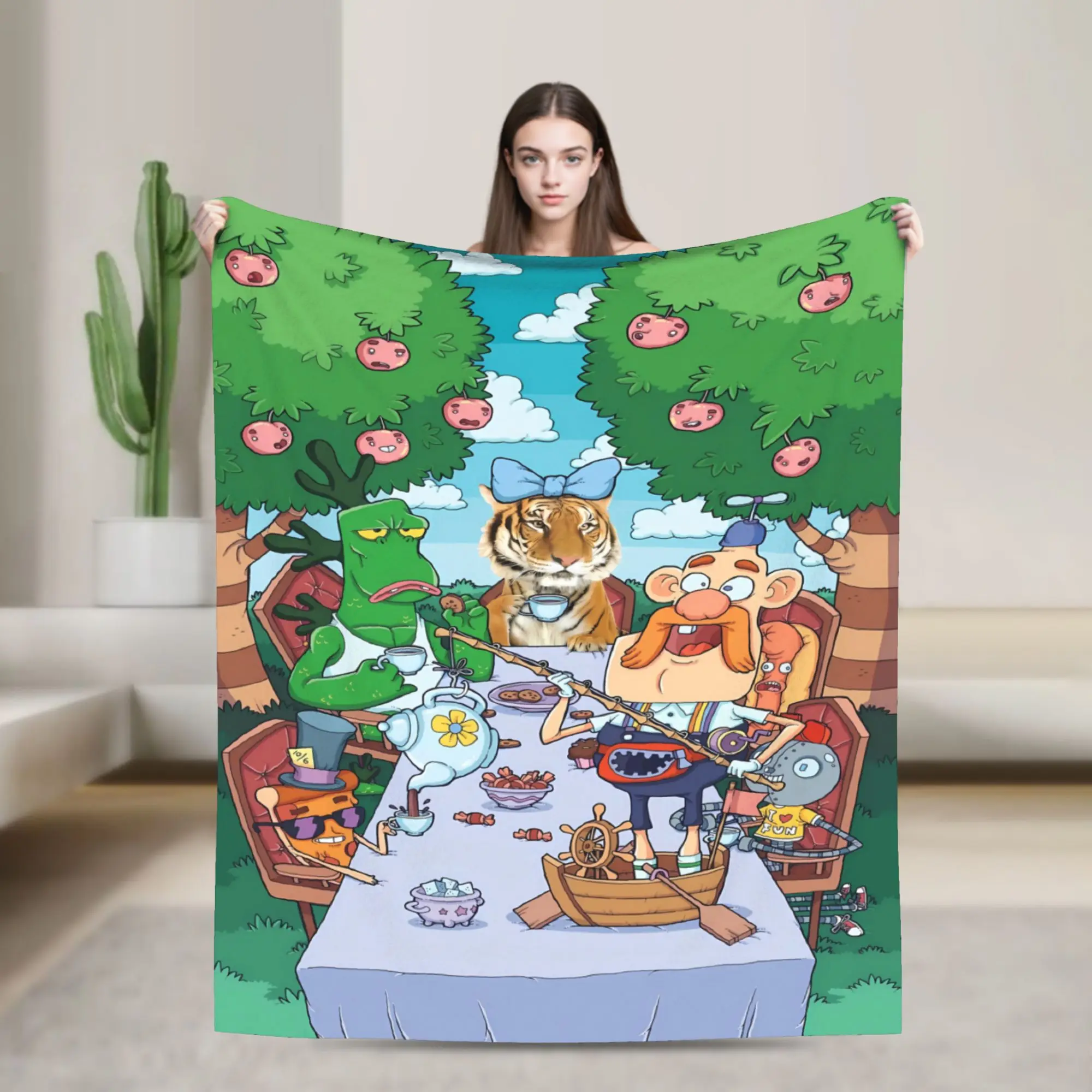 Uncle Grandpa Blankets  Camping Flannel Bedding Throws For Outdoor Super Warm Design Quality Bedspread Gift Idea