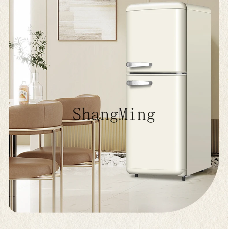 ZYY レトロ小型家庭用両開き冷蔵および冷凍一流のエネルギー効率冷蔵庫小型アパート