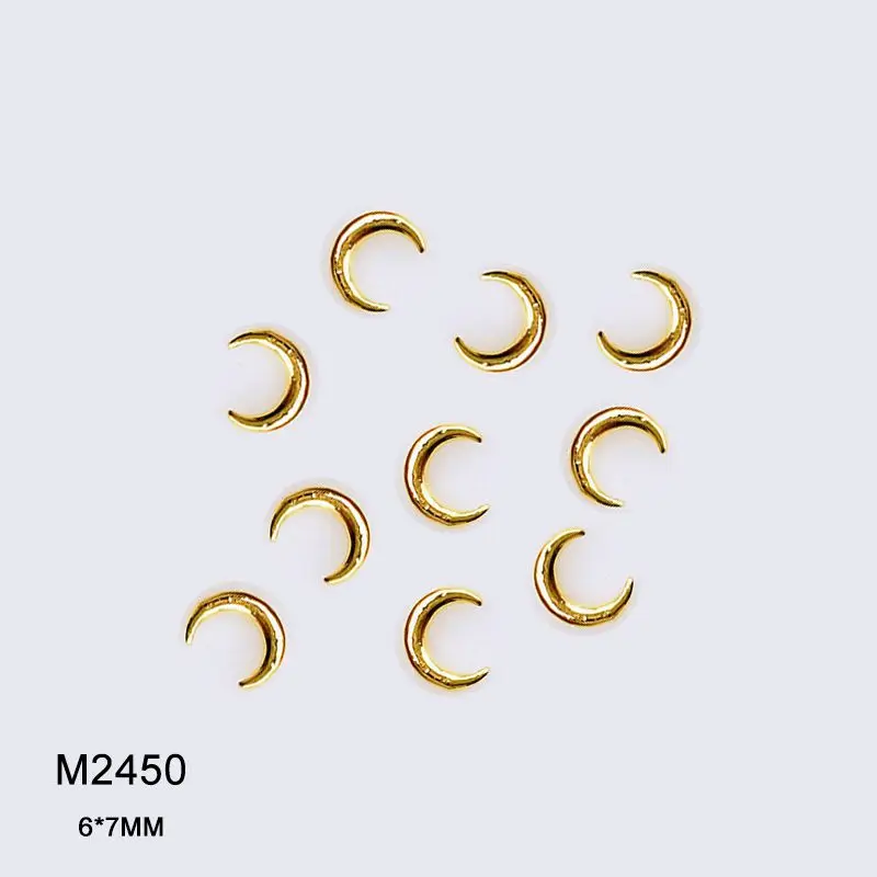 100pcs 3D Alloy Gold Silver Star Moon Planet Rocket Rivets Studs Metal Manicure Nail Art Accessories DIY Nail Decoration Charms