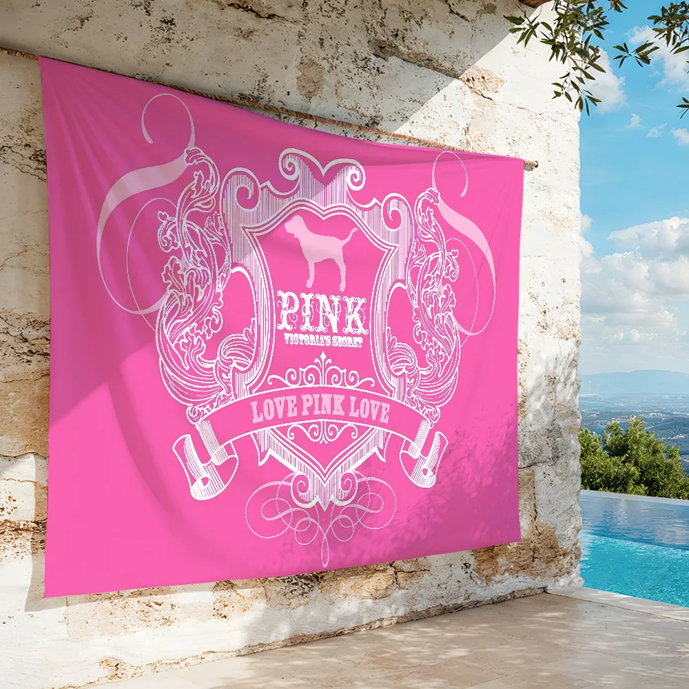 Bandiera Fashion Girl per Campeggio, Feste, Studio, Sfondo per Stand, Decorazione Interna V-VictoriaS-s Love S-SecretS, Banner Rosa