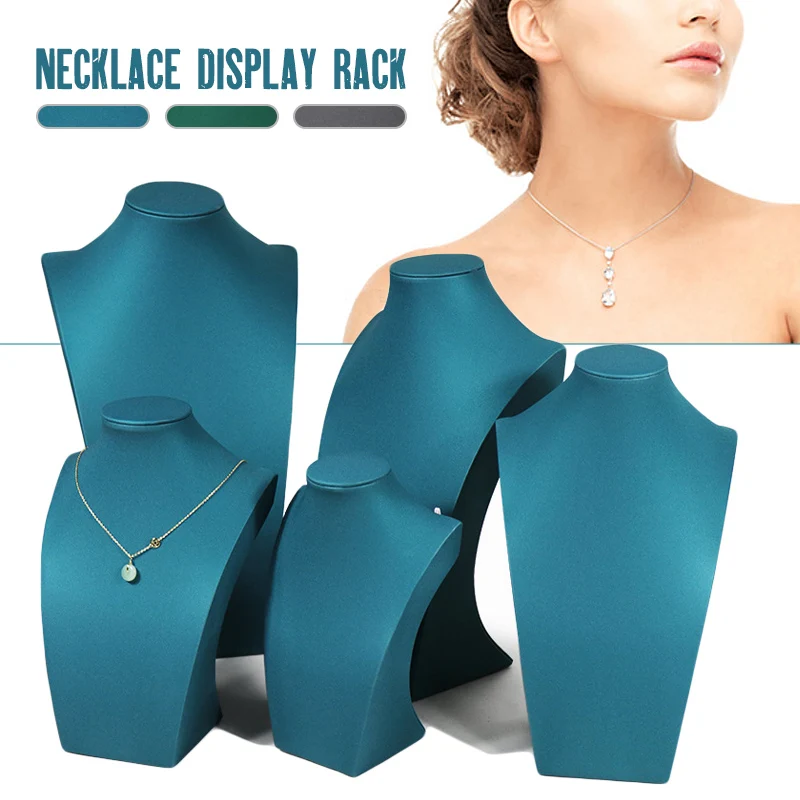 New Necklace Jewelry Display Choker Rack Store Velvet Pendant Organizer Mannequin Holder Female Chain Beads Showing Bust Stand