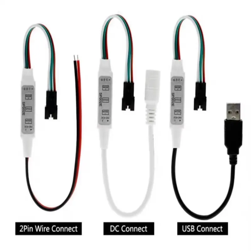 1-10PCS בקר LED מיני DC5V-24V SP002E 3 מקש פיקסל דימר 3pin כוח USB DC עבור WS2812B WS2811 WS2812 רצועת פיקסל LED