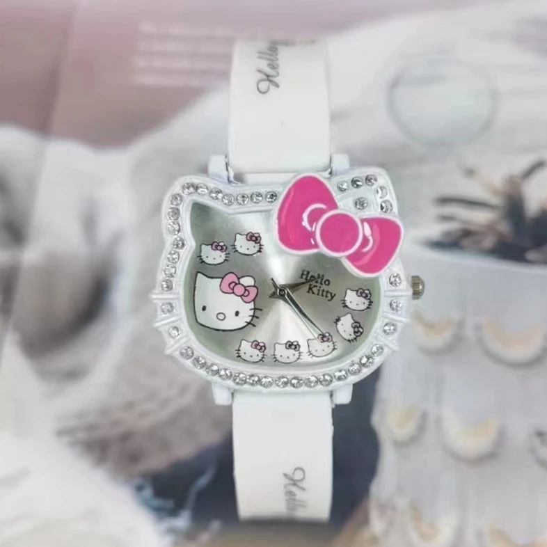 ساعة كوارتز سيليكون كرتونية للأطفال مع ساعة كوارتز مرصعة بالألماس للأولاد والبنات ساعة أطفال هدية إبداعية