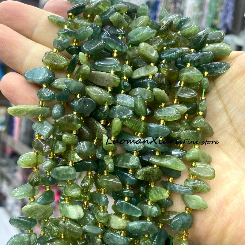 11-18MM Tooth Green Diopside Natural Stone Irregular Loose Spacer Beads for Jewelry Making Diy Bracelet Charms Accessories