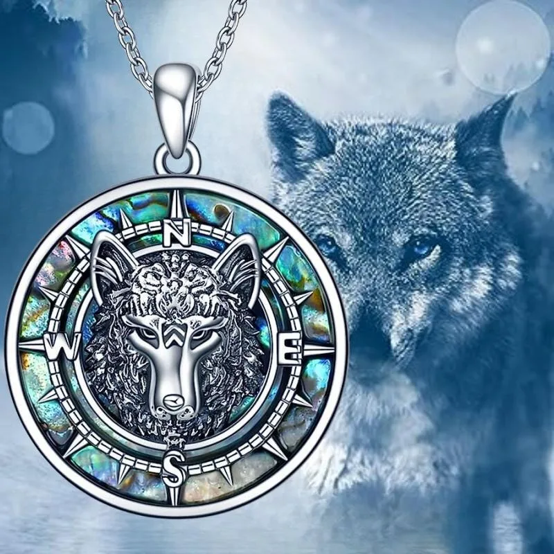 Wolf Pendant Necklace Luxury Abalone Shell Wolf Animal Jewelry For Women Fashion Party Accessories Birthday Gift For Friends