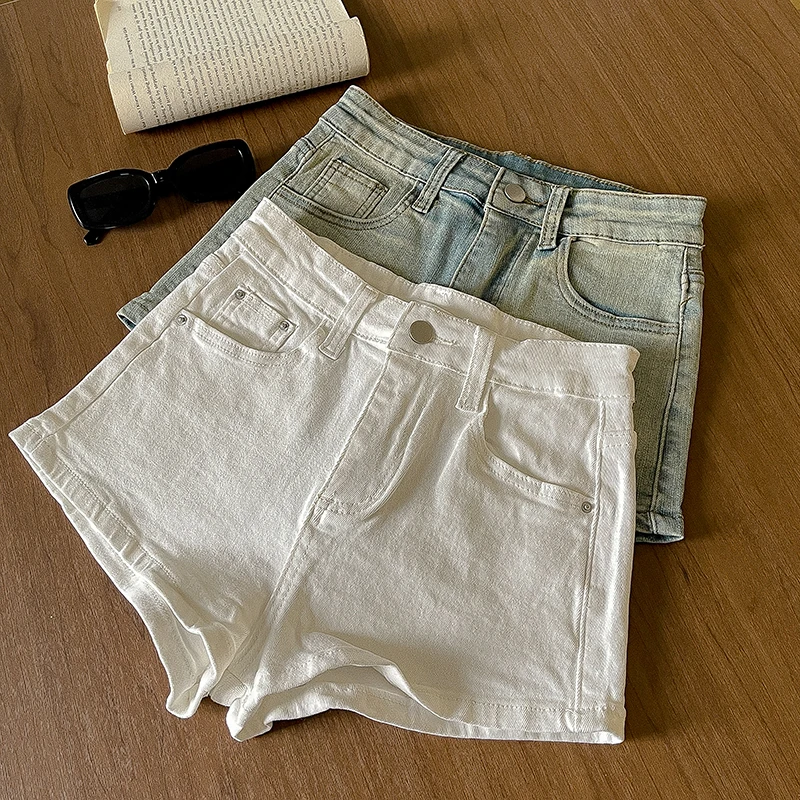 

American Retro Women Denim Shorts 2025 Streetwear Versatile High Waist Shorts New Summer Hot Girl Fashion Bottoms