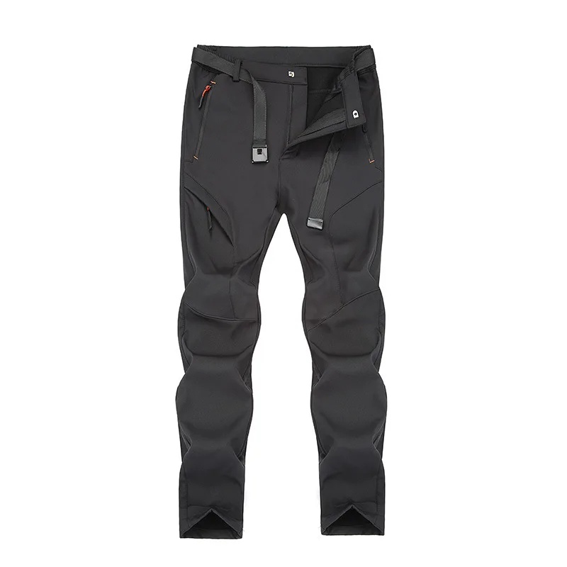 

Outdoor Waterproof Fleece Pants for Men, Ski Fleece, Thick Warm Mountaineering Soft Shell Pants, Autumn and Winter