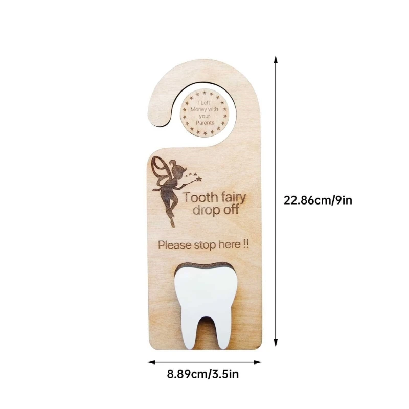 Kids Room Decoration Tooth Fairy Door Hanger Wooden Tooth Door Hanger