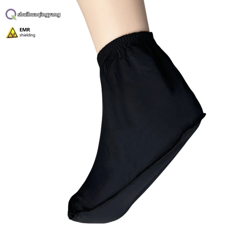 طبقة داخلية واقية من الإشعاع الكهرومغناطيسي 100% جوارب من الألياف الفضية مضادة للبكتيريا وقابلة للغسل للرجال والنساء #2