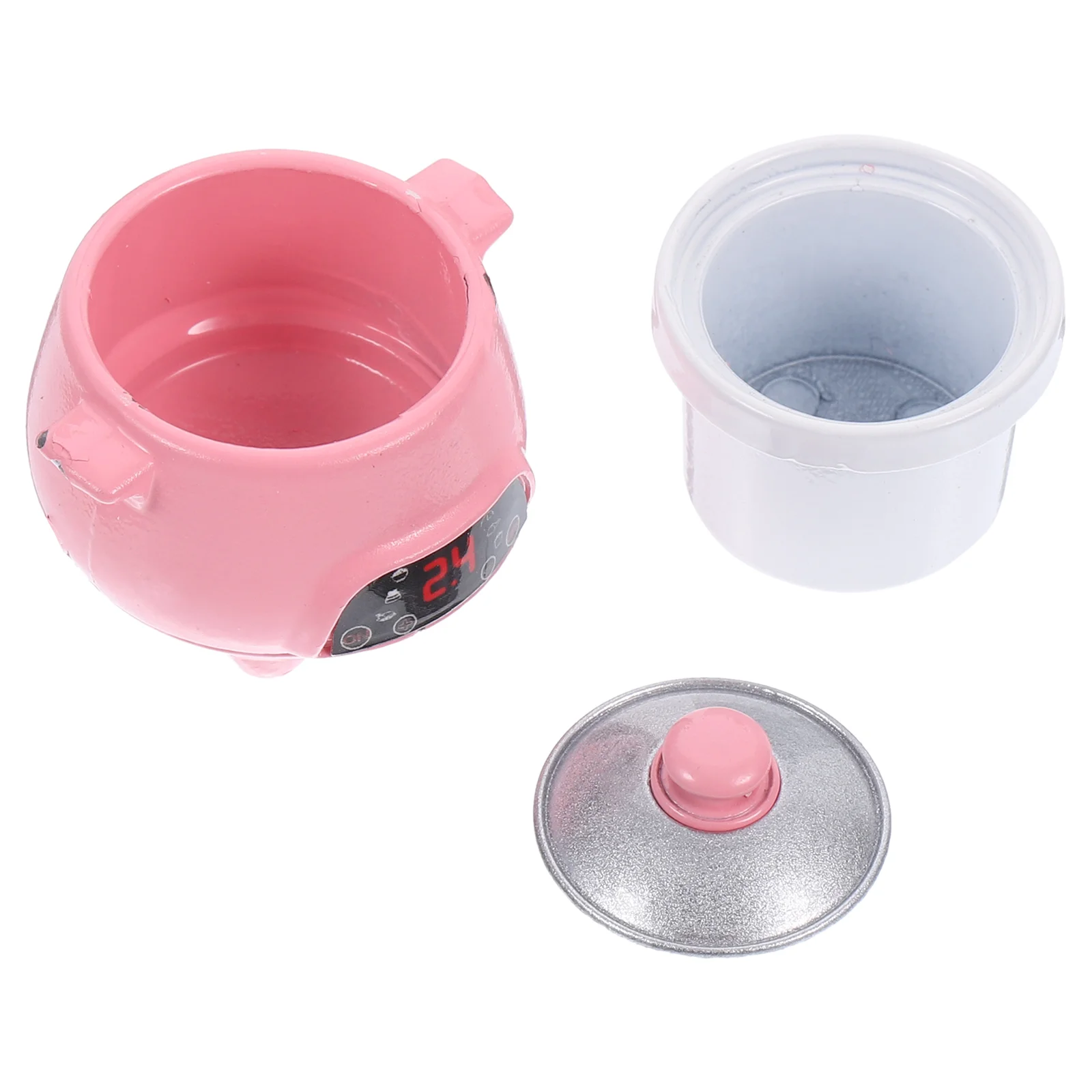 

Rice Cooker with Cutlery Childrens Toys Miniature Electric Model House Kitchenware