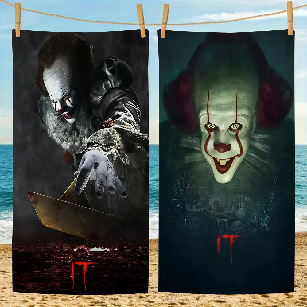 

Stephen King S It P-pennywise Classic Vintage Beach Towel Colorful Bath Towels For Girl Microfiber Quick Dry Custom