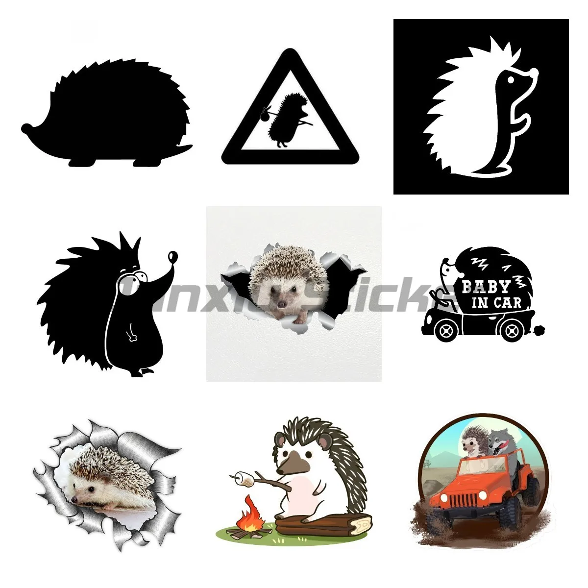 

3D Hedgehog Funny Vinyl Car Stickers Truck RV Van JDM Car Accessories Anime Comic Decal