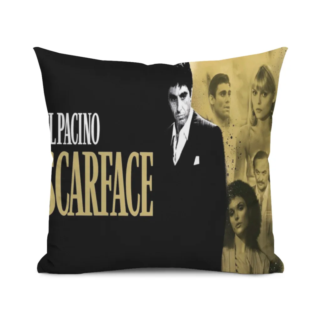 

Film Scarface Pillow Case Home Bedroom Living Room Sofa Cushion Cover 45x45cm Peach Skin Pillowcase