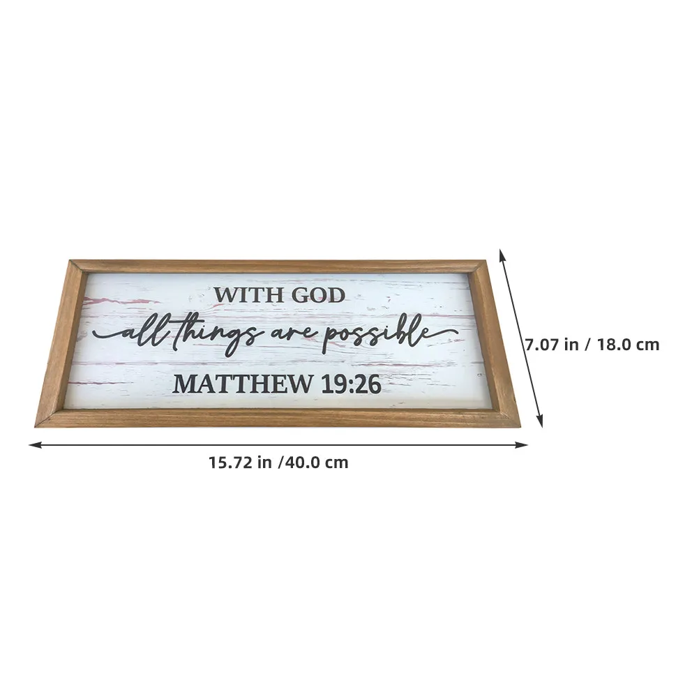 Bible Wall Plaque Inspirational Wood Sign Spiritual Quote Decor Rustic Farmhouse Wall Art Wooden Religious Decoration