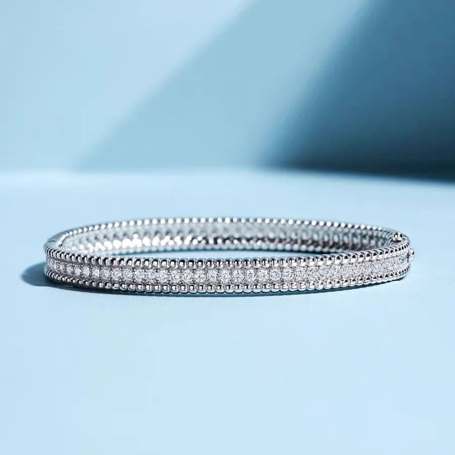S925 Sterling Silber Vollkreis-Diamant-Armband für Damen, Leichter Luxus, Vielseitiges Kugelrand-Gypsy-Star-Armband – Detail 5