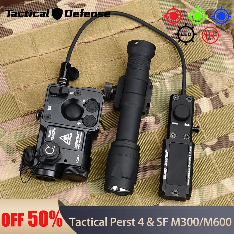 

Tactical Perst 4 Zenitc Airsoft Surefir M300A M600C Weapon Flashlight Perst-4 Red Green IR Strobe Laser Sight Hunting Scout Ligh