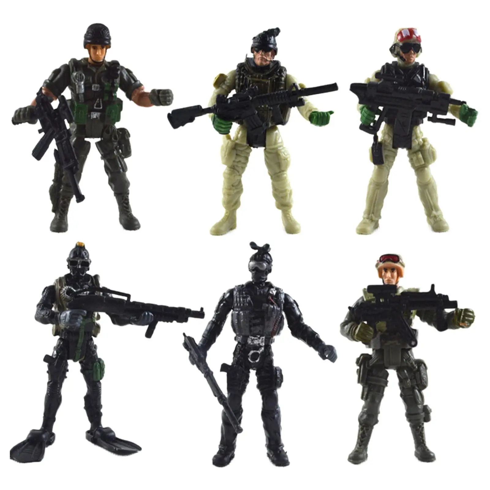 

6 Pieces Action Figures Layout Toy Army Men Set for Doll House Decoration