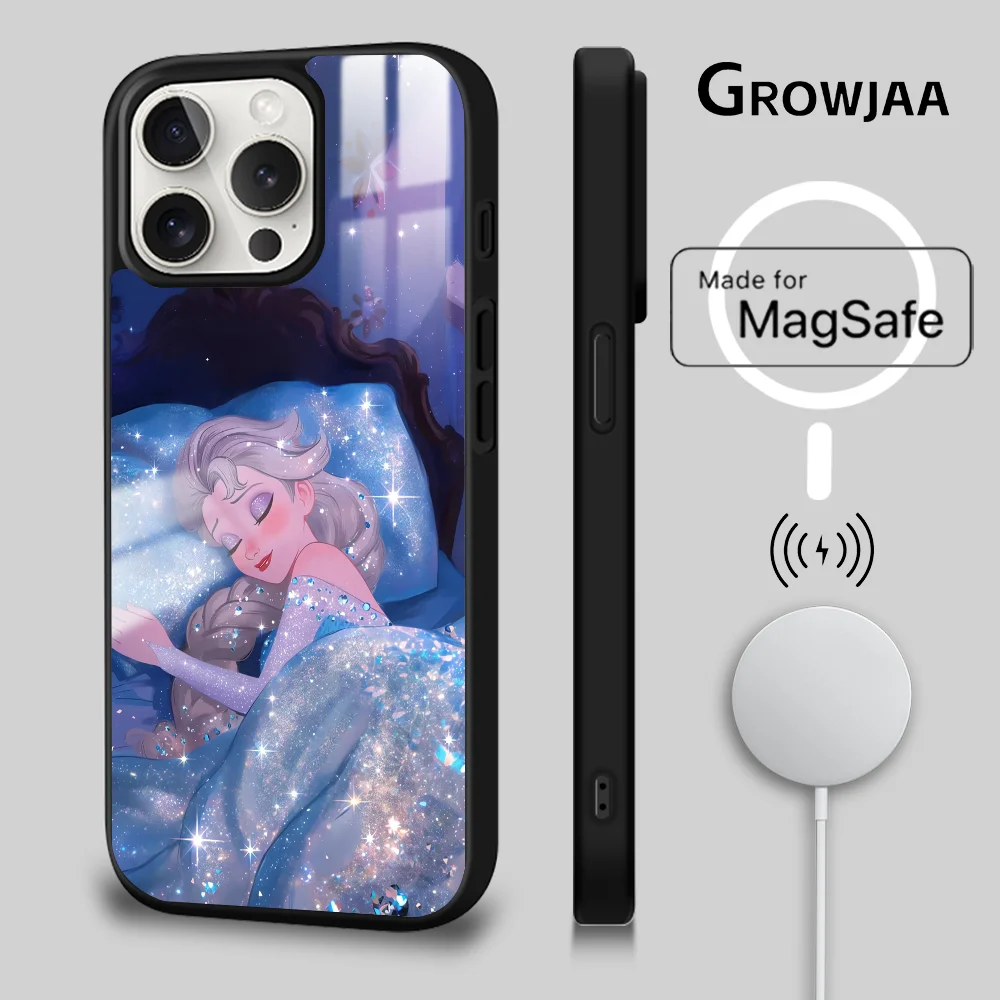 Classic Disney Princesses Phone Case For iPhone 16 15 14 13 12 11 Pro Max Plus Mini Magsafe Mirror Wireless Magnetic Cover