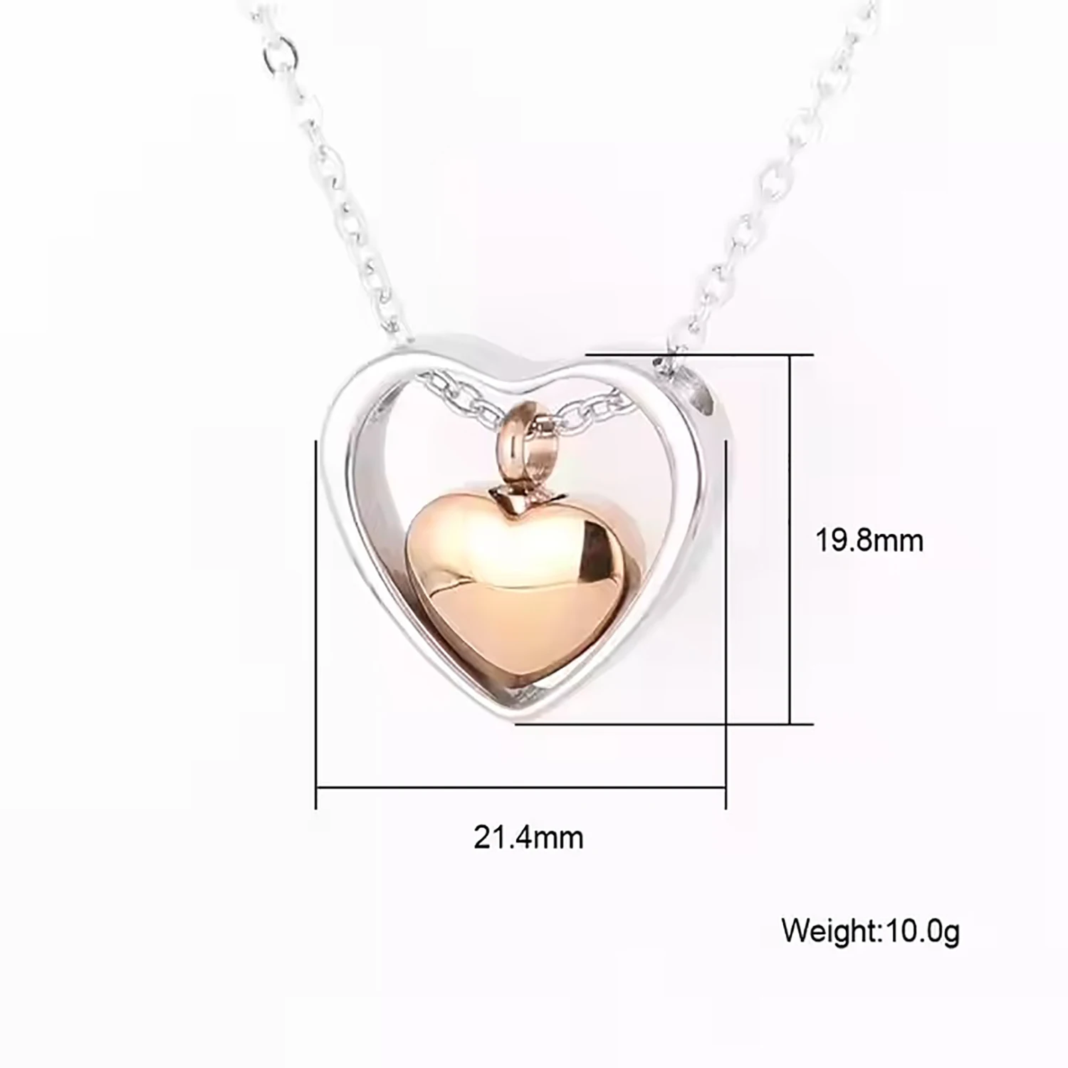 Heart Urn Cremation Pendant Neckalce for Women Men Stainless Steel Hollow Heart Love Jewelry for Ashes Keepsake Waterproof
