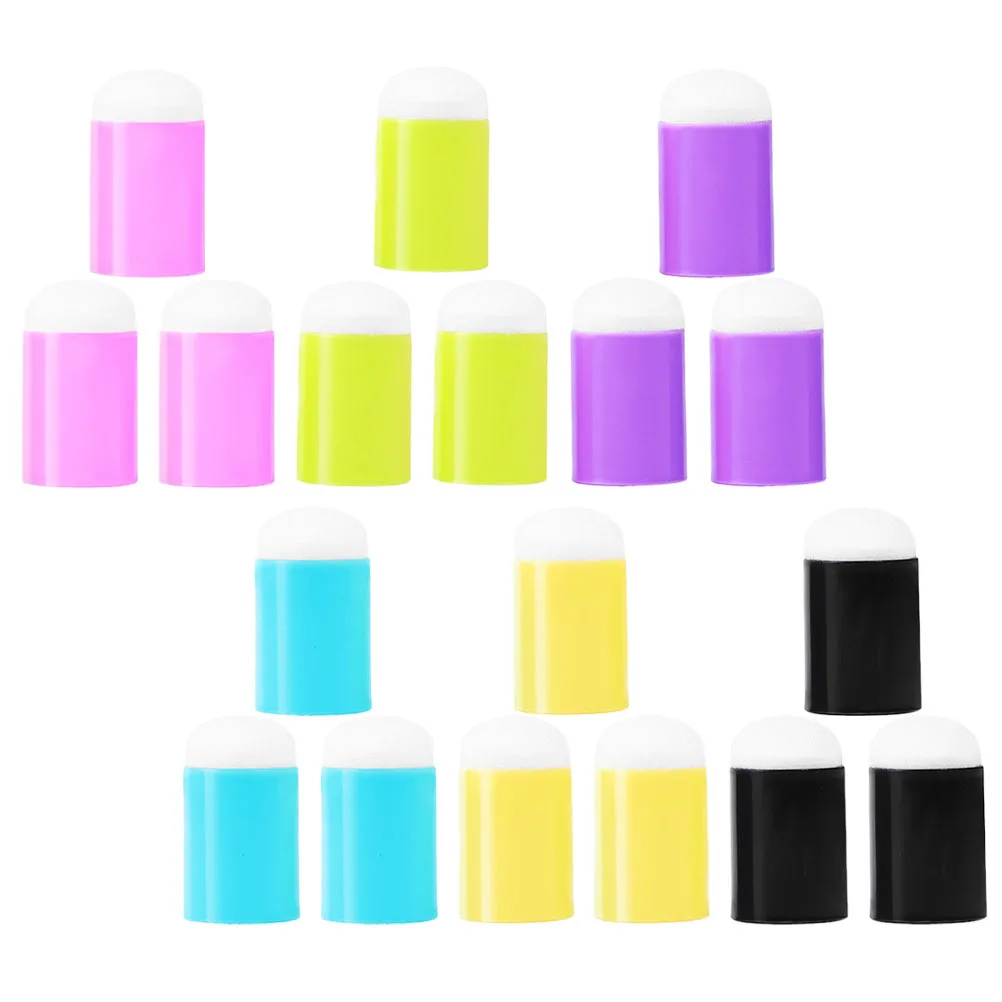 

18pcs Finger Sponge Drawing Tool Easy Clean Painting Sponges Daubers Art Supplies Teaching Aids Kids Students