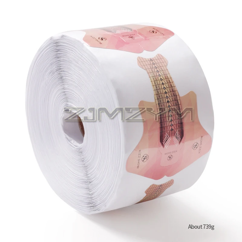 100/300/500 unidades/pacote suporte de papel de unha ferramenta de arte de extensão de unhas para unhas adesivo de extensão de gel suporte de papel em forma de peixe separável