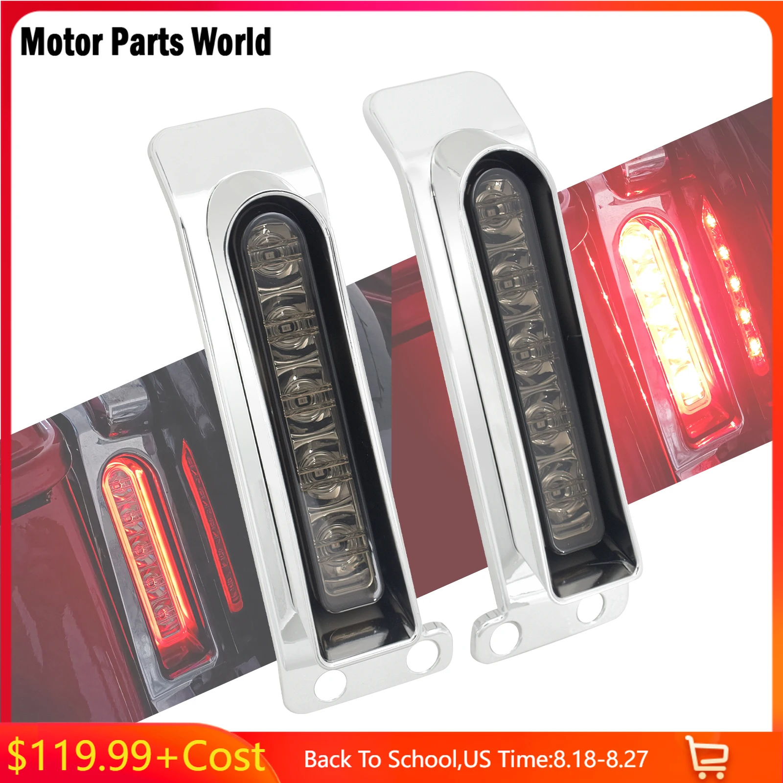 

Rear Fender LED Saddlebag Side Filler Support Lights For Harley Road King Electra Street Glide FLHR 2014-Up Run Brake Turn Lamps