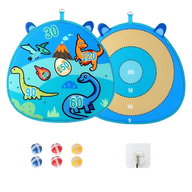 Jeu de fléchettes d'animaux de dessin animé pour enfants, cible de dinosaure, jouets de sports de plein air pour enfants, jeu de balle collante, jouets parent-enfant