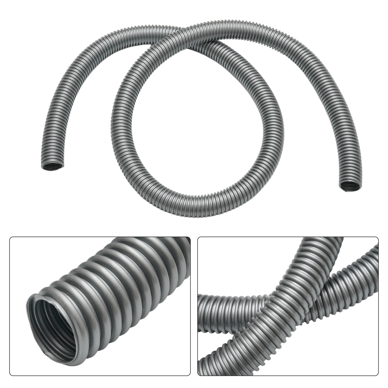 Pipe Fittings Vacuum Cleaner Hose Threaded Pipe Vacuum Machine 2m Corrugated Flexible Gray Hose Soft Tube Tool