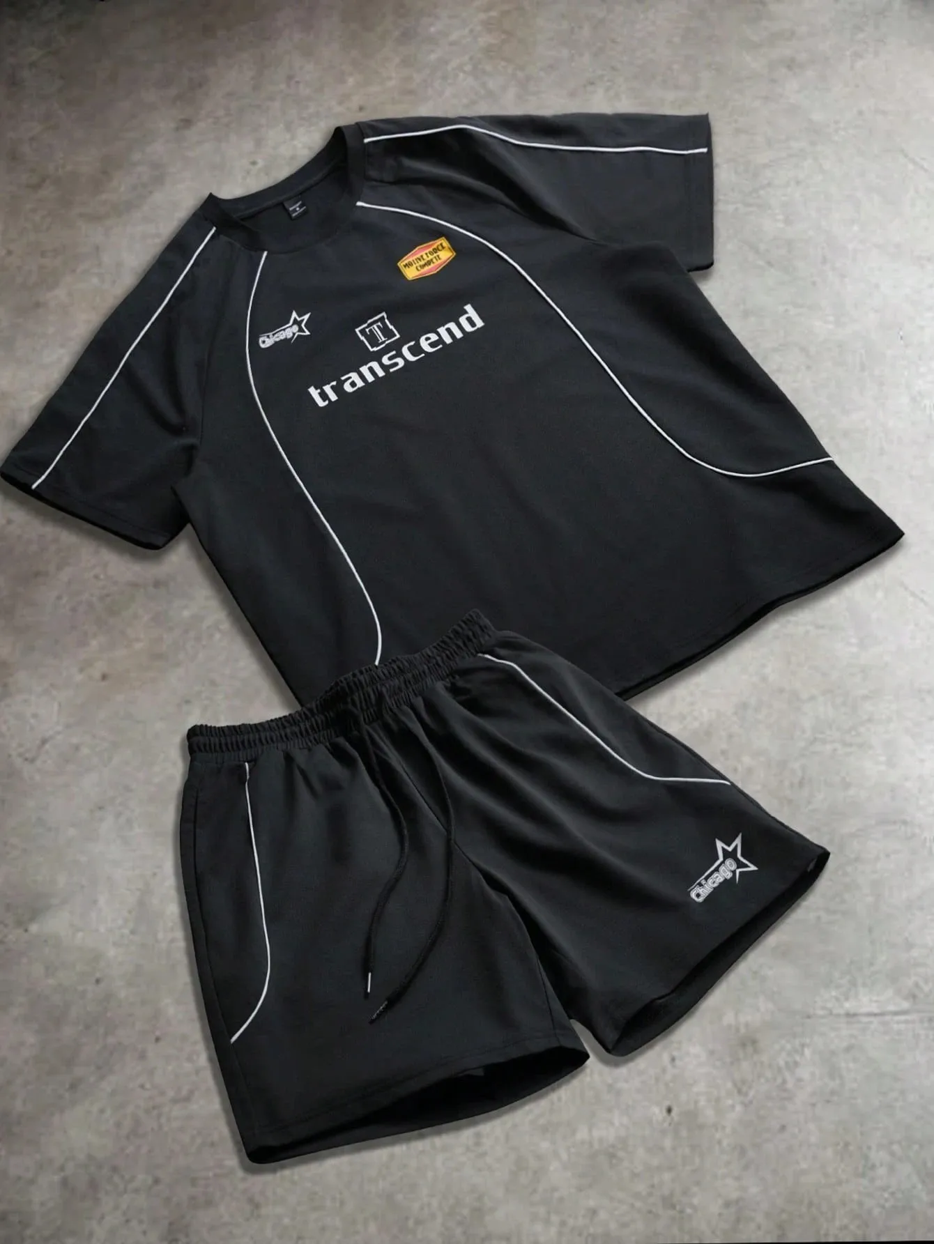 Men's 2 Piece Soccer Jersey Set Football Training Short Sleeve Shirt Shorts Breathable Outdoor Sports Team Uniform Multi Colors