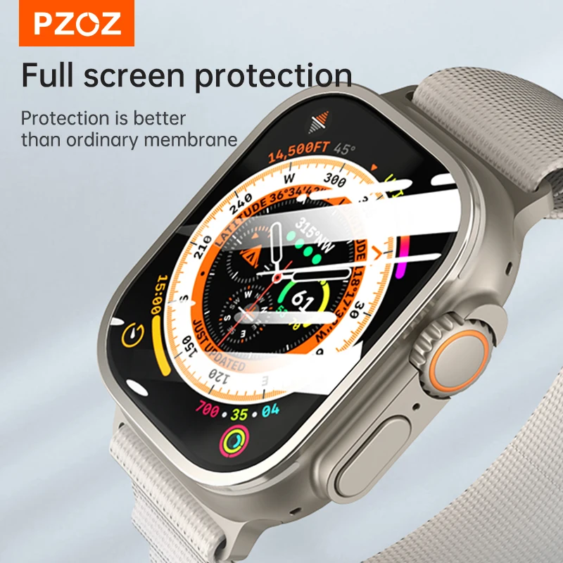 PZOZ Case Tempered glass film For iWatch Ultra 2 3  Metal Shell PC Back Cover For Apple Watch Case Ultra 49mm Protectors Screen