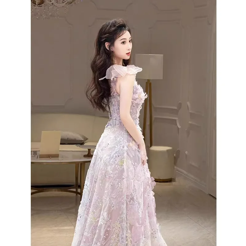 Princ Sle Evening Gown Wedding Dr Student Birthday Celebration New Bride Toaster Suit without Sves mid Waist