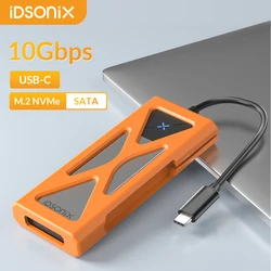 IDsonix-carcasa de SSD tipo C, protocolo Dual M.2, NVME, SATA, USB 3,2, Gen 2, 10gbps, NVMe, PCIe y 5gbps, SATA/NGFF