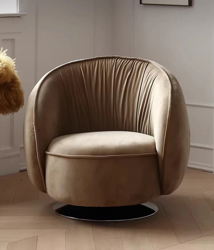 

Single sofa chair, Italian light luxury living room, small apartment lounge chair, bedroom designer, swivel chair