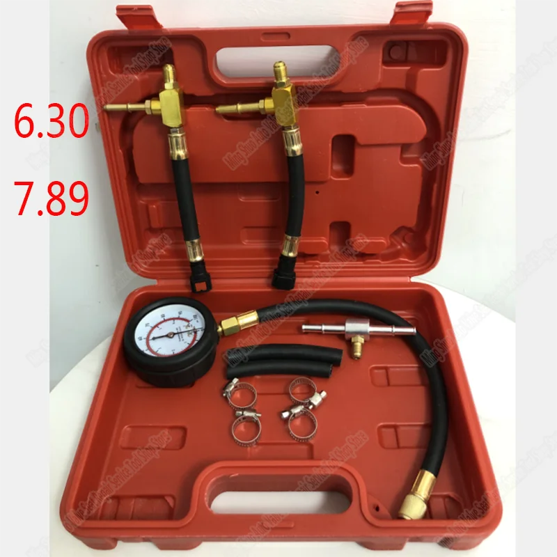 Quick Connected Fuel Injection Pump Pressure Tester Gauge With Valve 0-100PSI