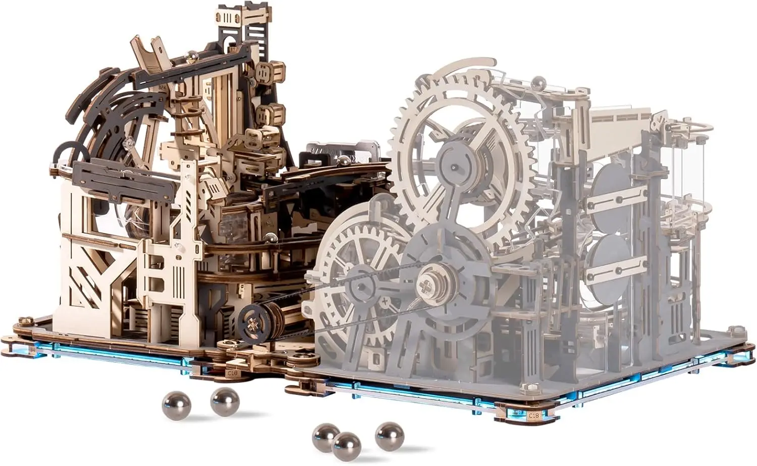 

3D Puzzle Combination Set, Including Marble Spaceport LGC01 + Link Pack LG01, Connecting with Marble Night City LGA01