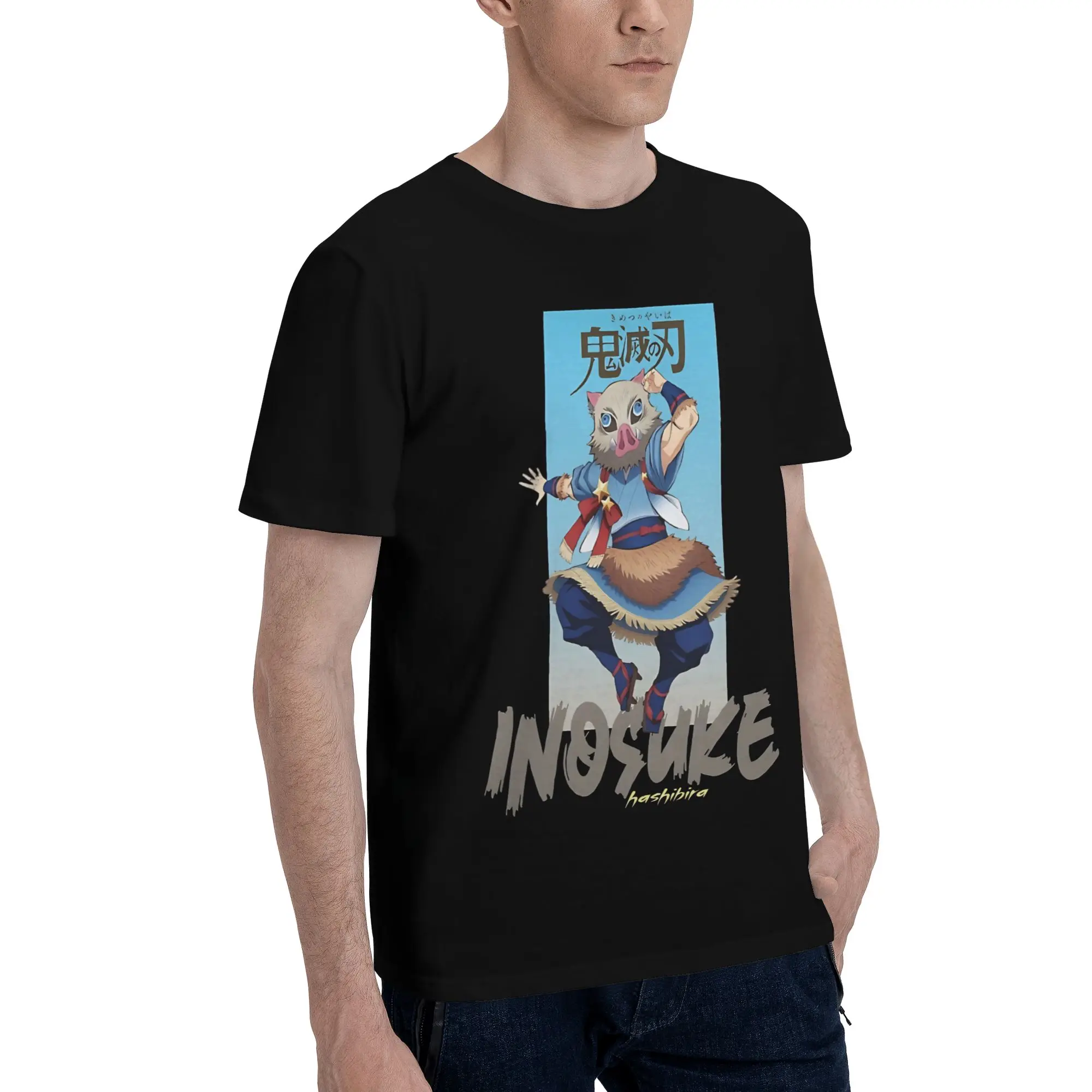 Inosuke Hashibira  Novelty 100% Cotton T-Shirt Bandai Demon Slayer Tops Tees For Men