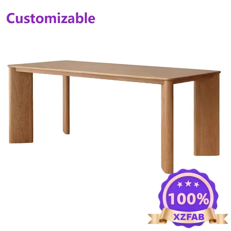 Factory Direct 2026 Japanese-style solid wood dining table modern simple wooden dining table rectangular large board table homes