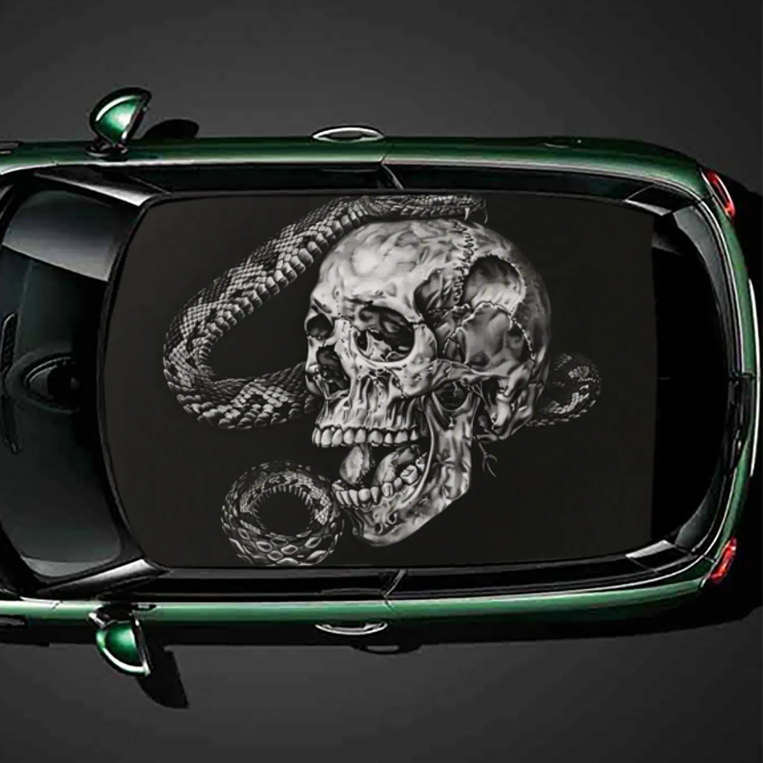 

Skull and Snake PVC Car Roof Sticker, Self-Adhesive Waterproof Car vinyl Decal, Car Decoration Protection Stickers, Easy Install