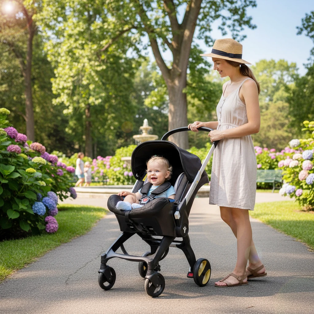 Portable two-way baby stroller, foldable newborn stroller, lightweight outdoor travel stroller, suitable for 0-3 years old