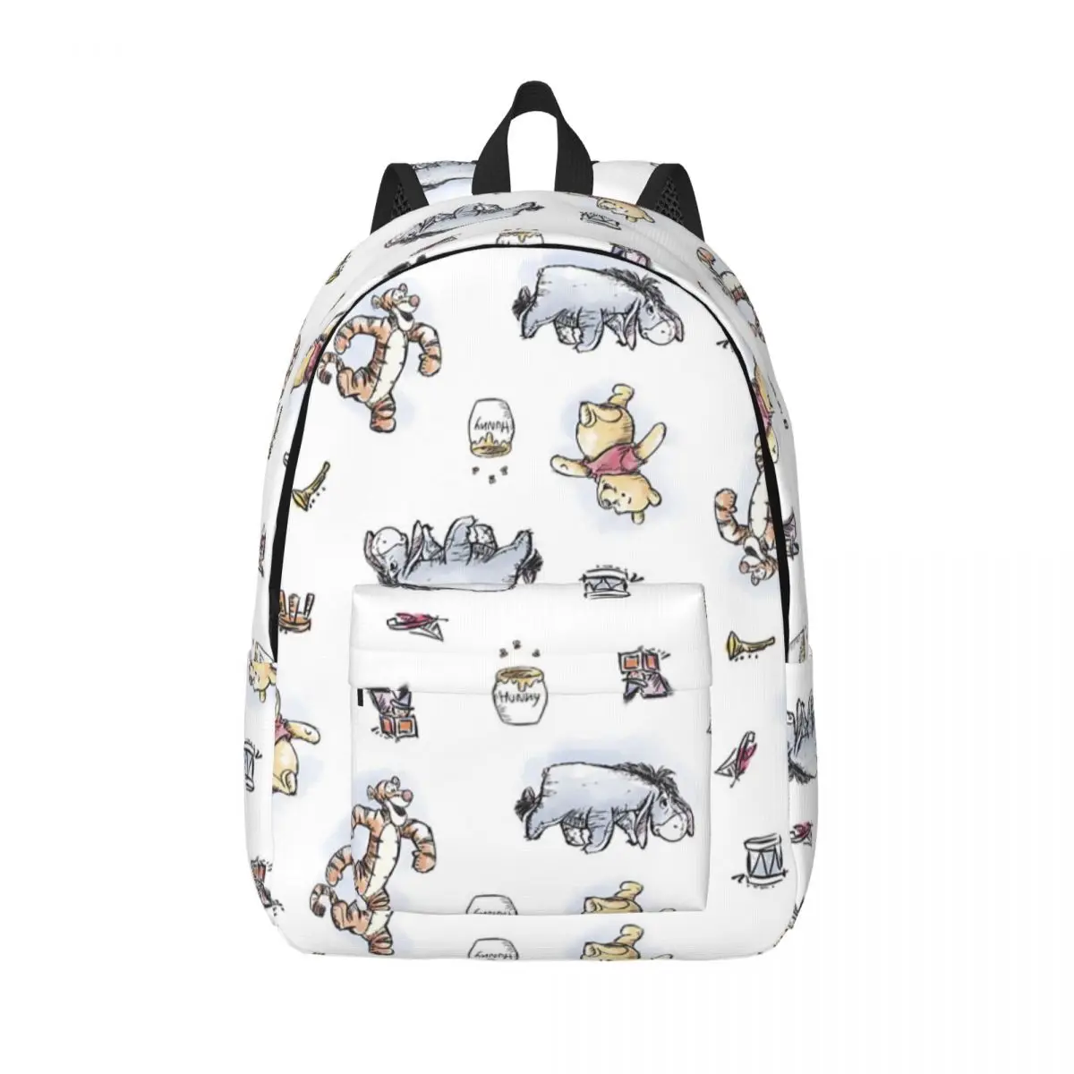 

Pooh Bear Eeyore Tigger Friends for Men Women Student School Bookbag Canvas Daypack Middle High College Hiking