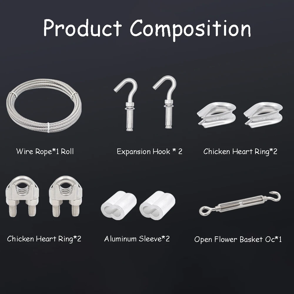 2-30 M Steel Rope Diameter 4/5mm Plastic Coated Soft Wire Rope 304 Stainless Steel Lifting Wire Rope Full Hard Wires Clothesline