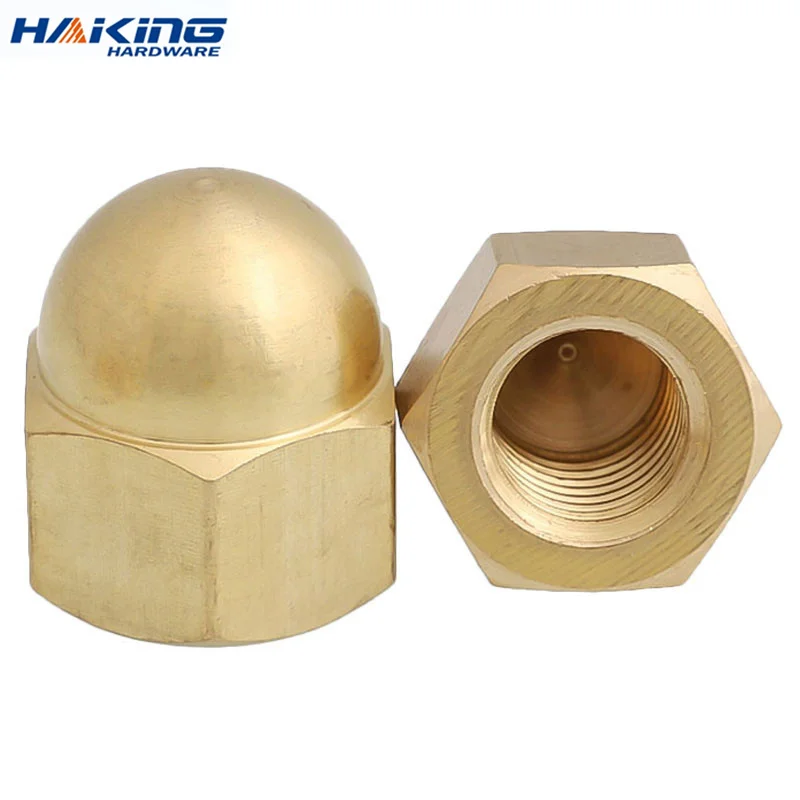 5/10/50pcs M3 M4 M5 M6 M8 M10 M12 M14 M16 Brass Cap Hex Nuts Decorative Dome Head Cover Semicircle Acorn Nut DIN1587