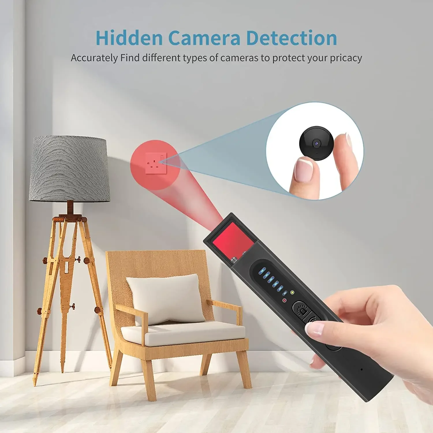 Anti Spying Gadgets Detector Hidden Camera Espia Invisible RF Wireless Signal Scanner GPS Tracker Security Protection Cam Finder