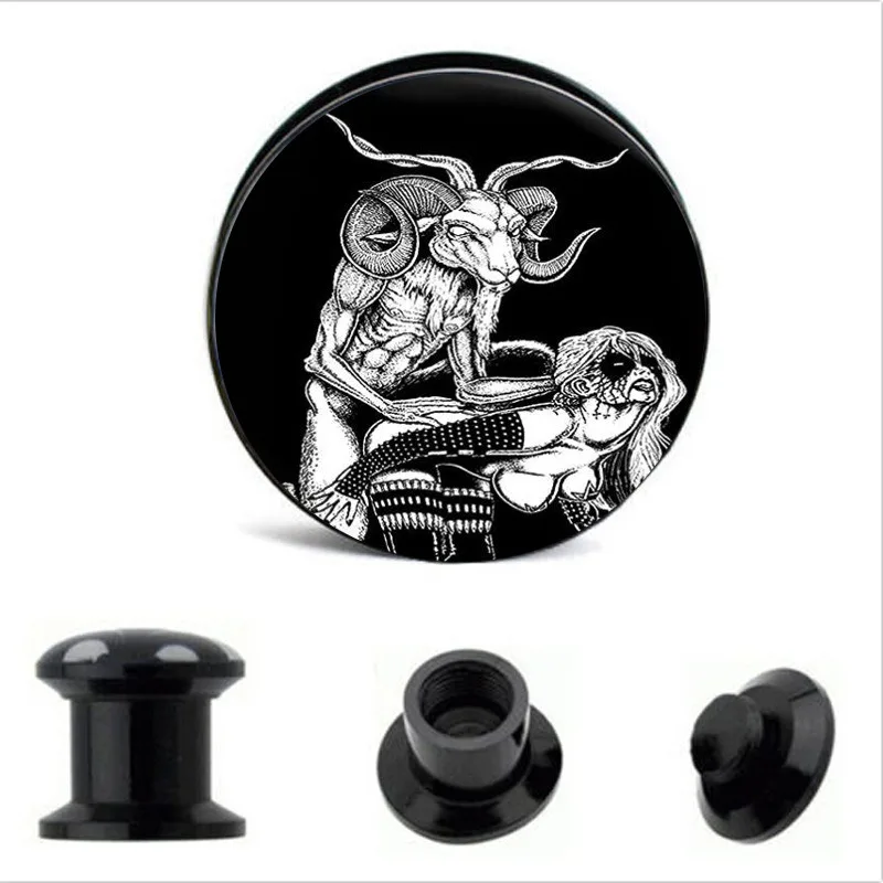 1 Pair Acrylic Auricle Pulley Ear Expansion Body Piercing Jewelry Horn