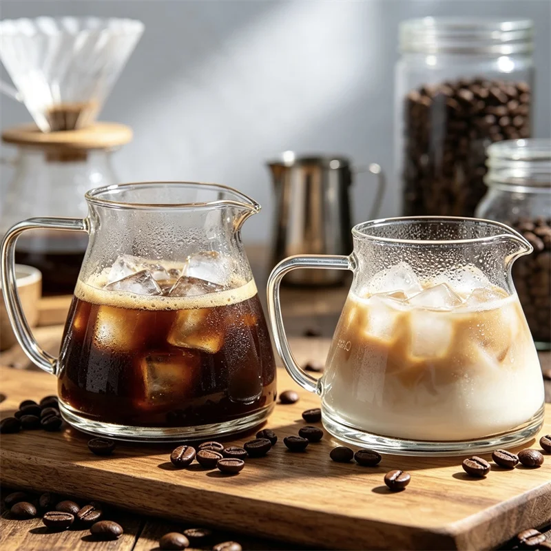 300ml 500ml Hand-brewed Glass Coffee Server Pot Ice Coffee Sharing Pot 210ml Aroma Cup Hand Brewing Bariata Tools